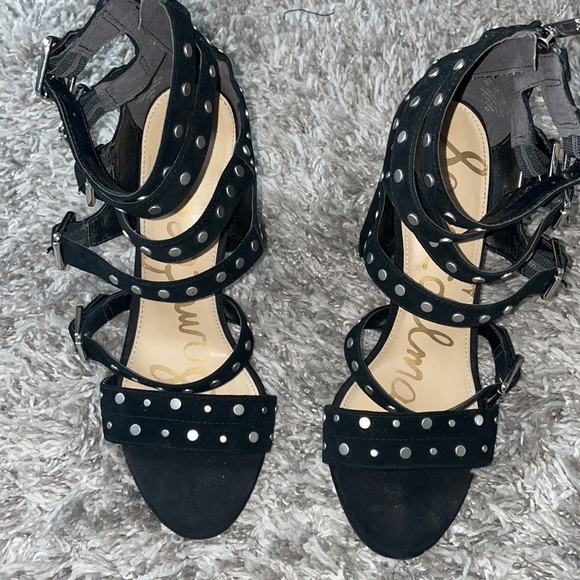 SAM EDELMAN YORK BLACK STUD HEELS - Picture 7 of 7